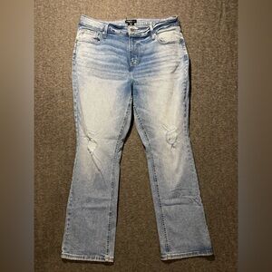 Edgely Curvy High Rise Slim Boot Womens 18W (fit 37x32) blue distressed western